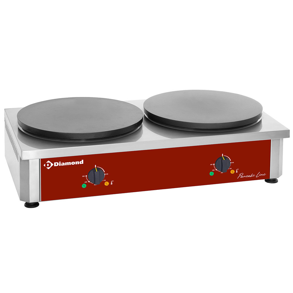 Diamond ELECTRIC Elektro Doppel Crepiere, hohe Leistung, Ø 400mm "emailliert"
