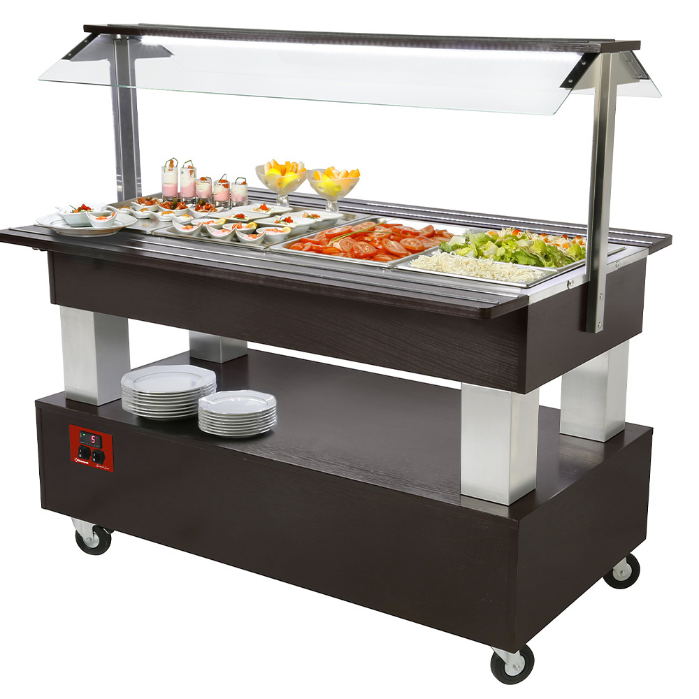 Diamond Gekühlt / 4xGN 1 / 1 Buffet-gekühlte Salatbar 4x1/1-150, Wenge Holz