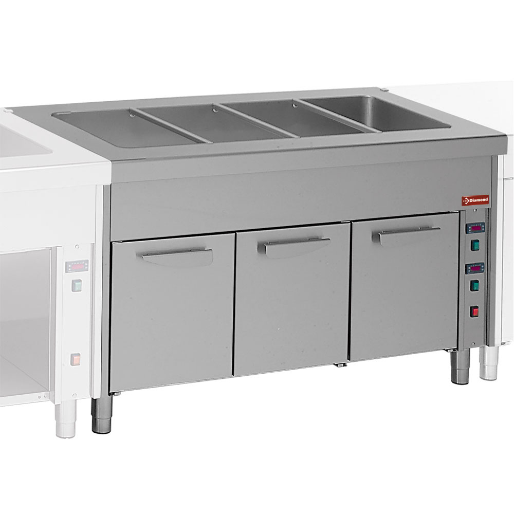 Diamond Modulare Self-service 800 Element Bain-Marie auf Wärmeschrank 2x GN 1/1