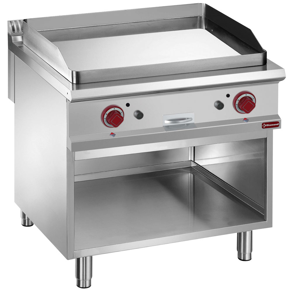 Diamond GAS Gas-Grillplatte, glatt,  Gasmodul 1/2, offener Unterbau