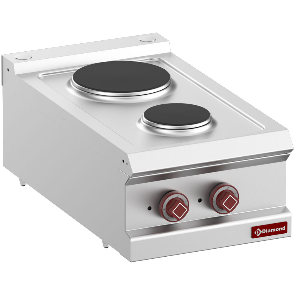 Diamond ELECTRIC Elektrischer Gasherd mit 2 runden Platten - Top-