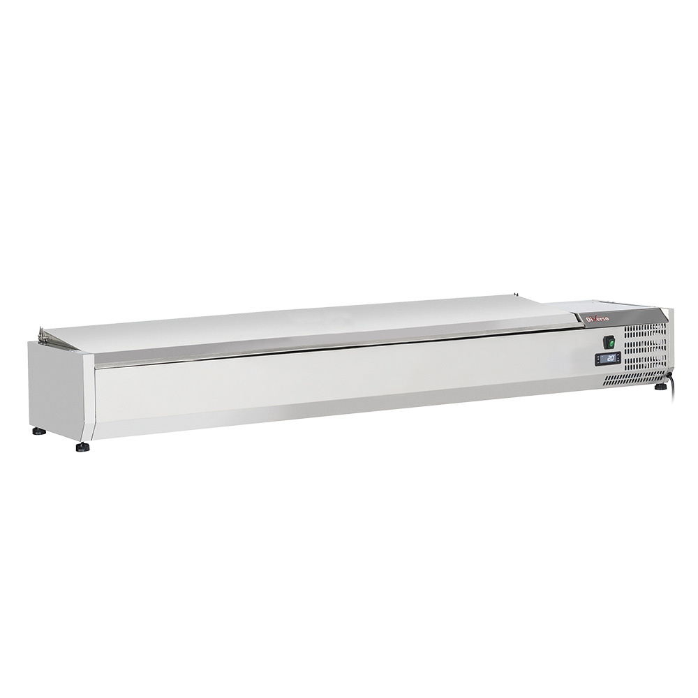 Diverso Kühlaufsatzvetrinen GN Kühlaufsatz 8x GN1/4 - 150 mm, mit Edelstahldeckel