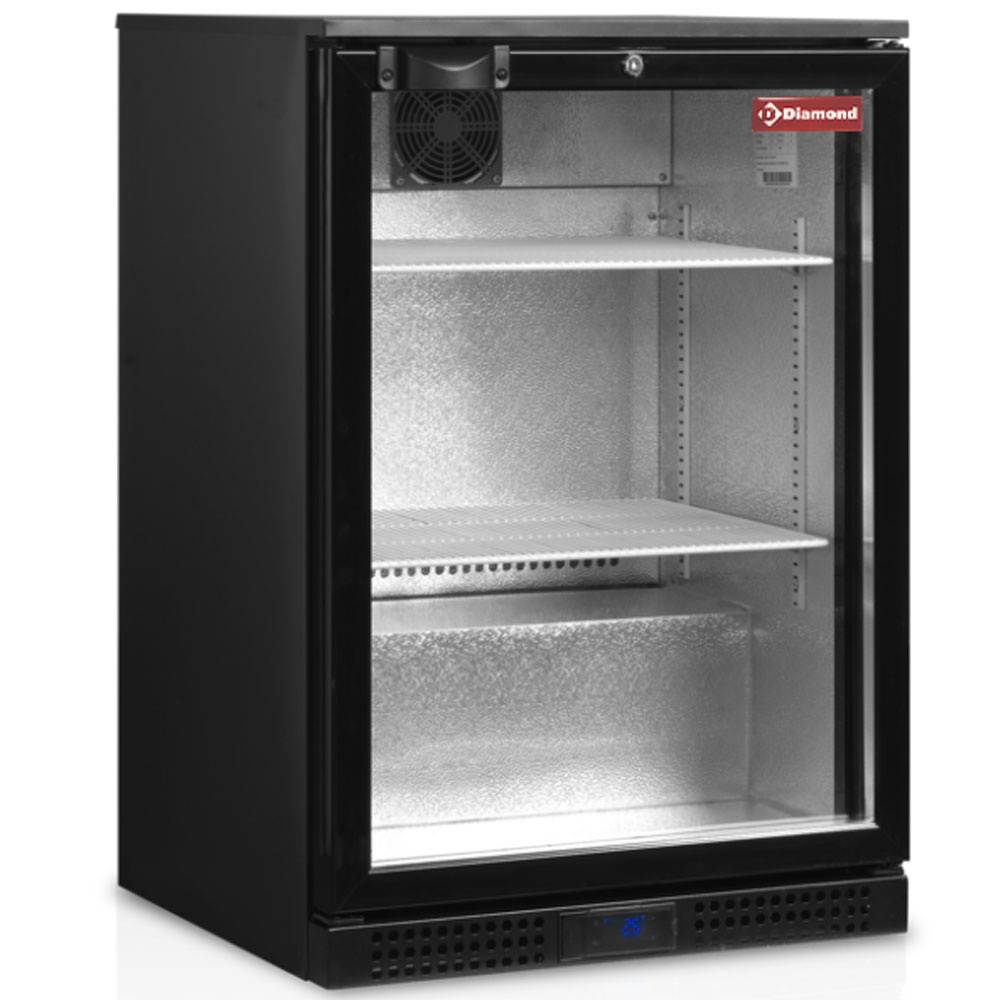 Diamond 122 Lt / BLACK Kühlung für Flaschen, belüftete "Back Bar", 1 Schwenktür