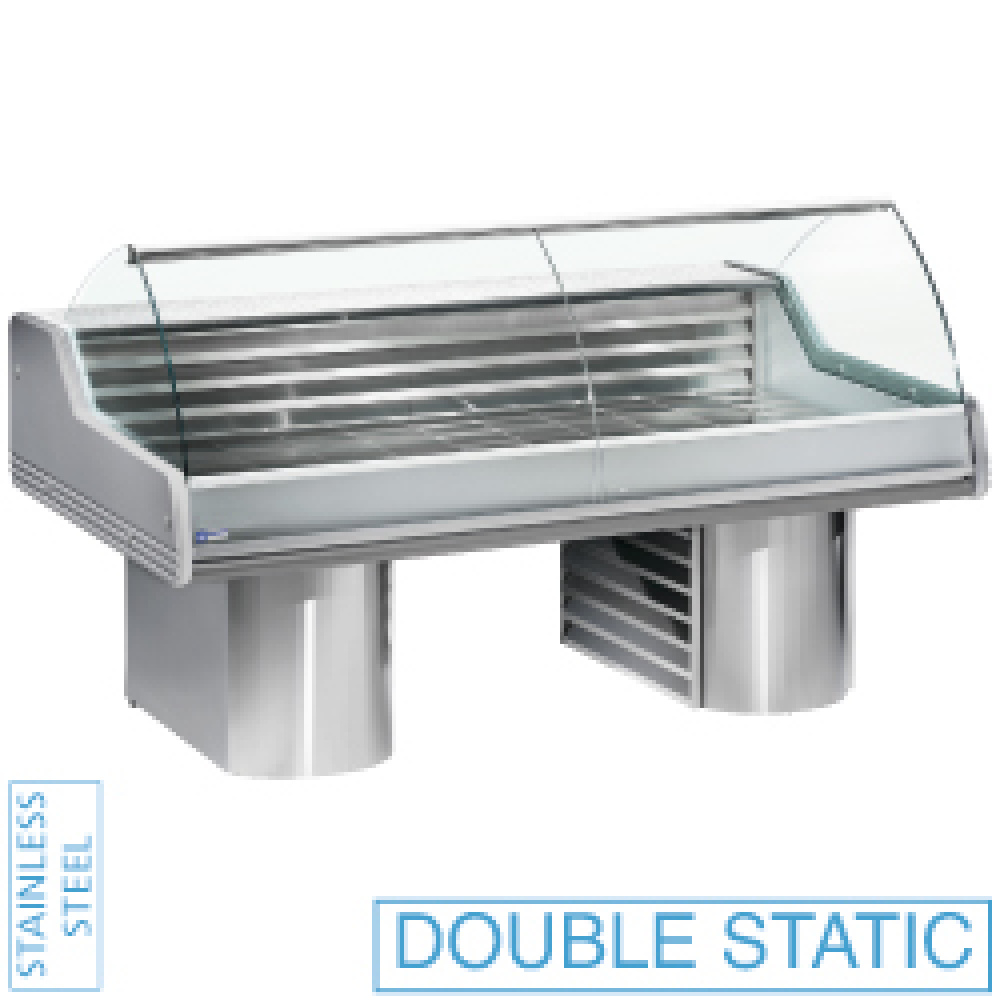 Diamond 2500 / VB / FISH Kühltheke mit gebogenem Glas, auf Sockel