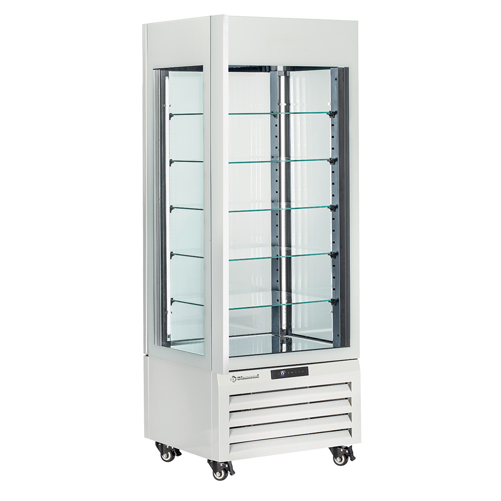 Diamond 440 Lt / CHOCOLATE Vollverglaste Vitrine" 440 l, 5 Glasböden, belüftet - CHOCOLATE - WEISS