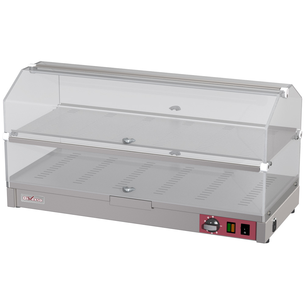 Diverso Croissant-Waermevetrine Heizvitrine zum Aufstellen, 2 Ebenen L800mm