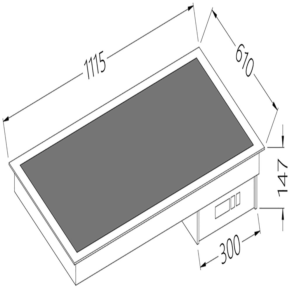 Diamond Self Drop In Element Glaskeramik Schwarz 3x GN 1/1