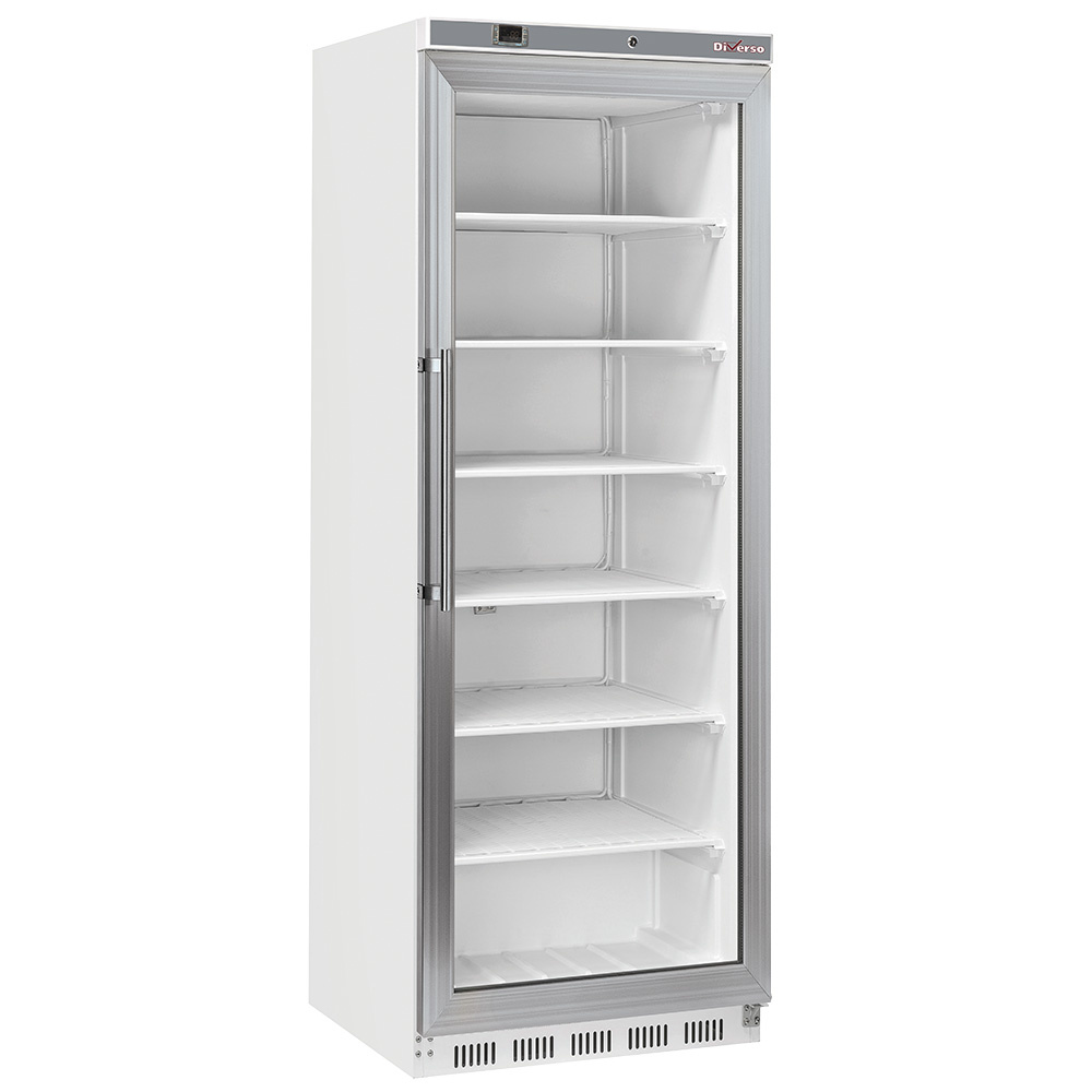 Diverso Kuehl/Gefrieschraenke Gefrierschrank, Glastür, statisch, 400 Liter - Weiß