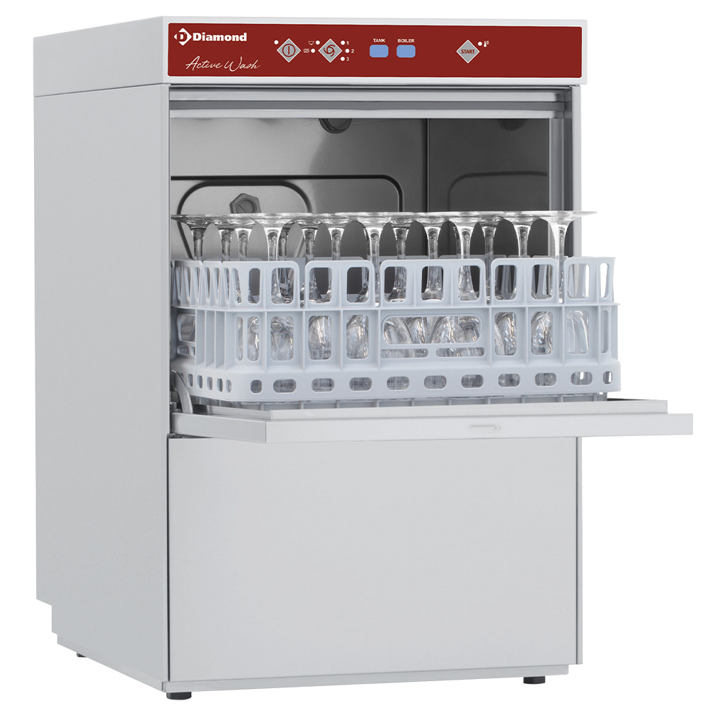 Diamond DOUBLE SKIN Gläserspülmaschine Quadrat Körb 400x400 mm