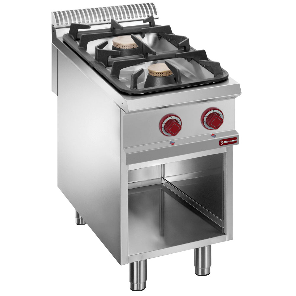 Diamond GAS Gasherd 2 Gazbrenner, offener Unterbau