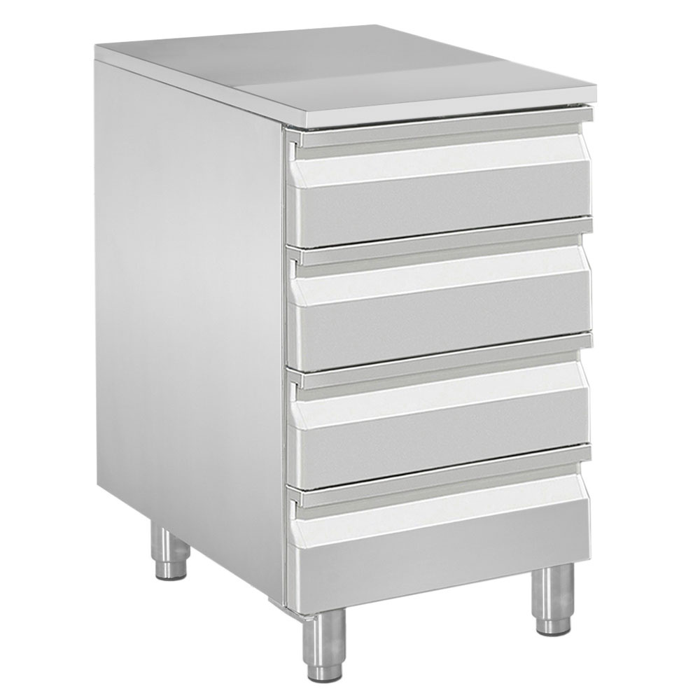 Diamond Khl- und Gefriertische Kommode für Teig, 4 neutrale Schubladen (8x Behälter 600x400)