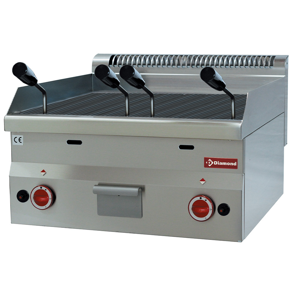 Diamond Kochserie PRO 600 Gas Lavasteingrill mit Rost aus Gusseisen -Top-