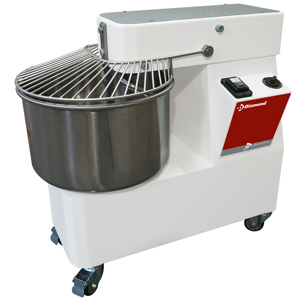 Diamond 1 SPEED / TIMER / MONO Spiralkneter 33 Liter, Timer, auf Rädern