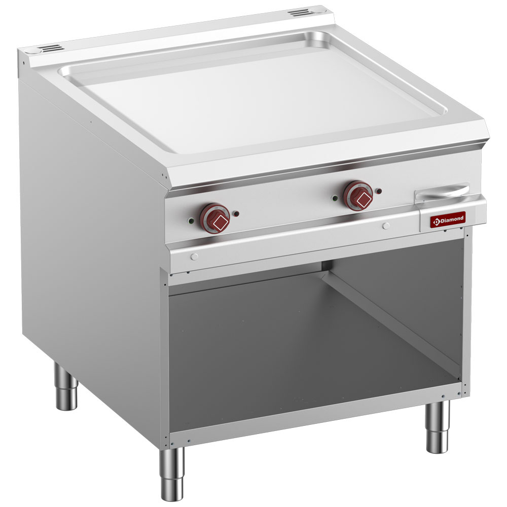 Diamond ELECTRIC Elektro-Grillplatte, glatt, verchromt, Modul 1/1, offener Unterbau