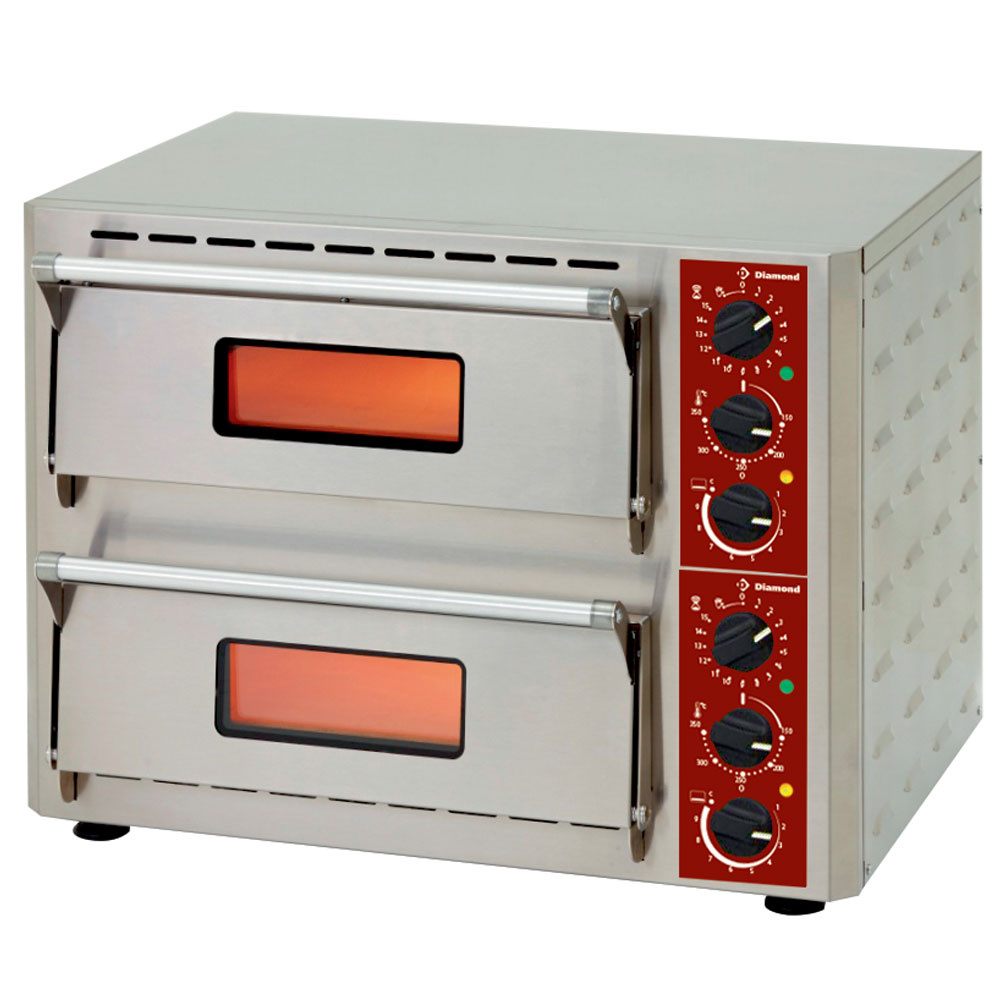 Diamond Pizzaoefen Elektro Pizzaofen, 2 Kammern (3 +3 kW), 430x430xh100 mm