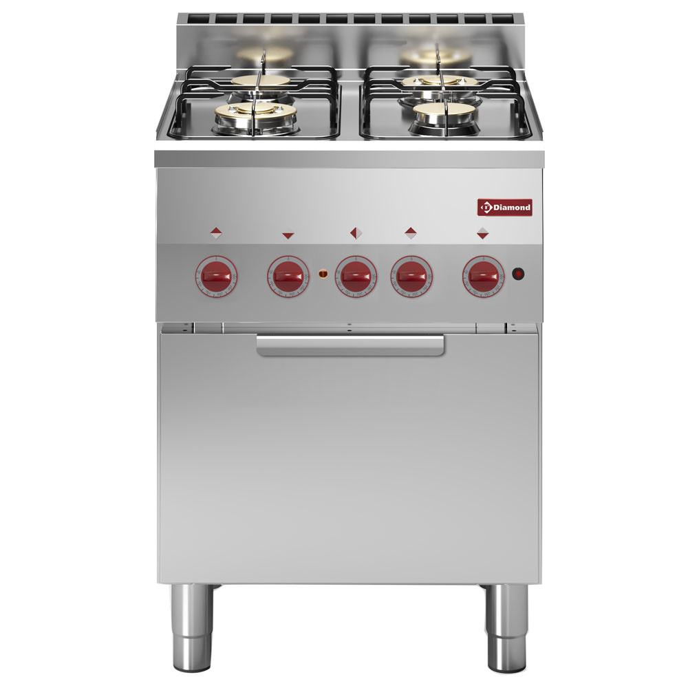 Diamond GAS - ELECTRIC Gasherd 4 Brenner und Elektro Konvektionsbackofen GN 2/3