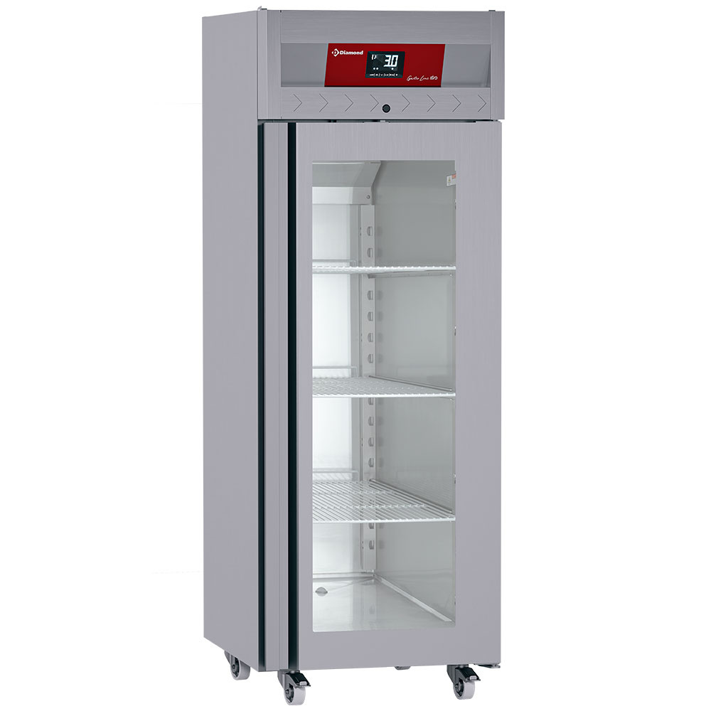 Diamond 700 Lt / GN 2/1 Umluftkühlschrank  700 Liter, 1 Glastür (GN 2/1), Auf Rädern