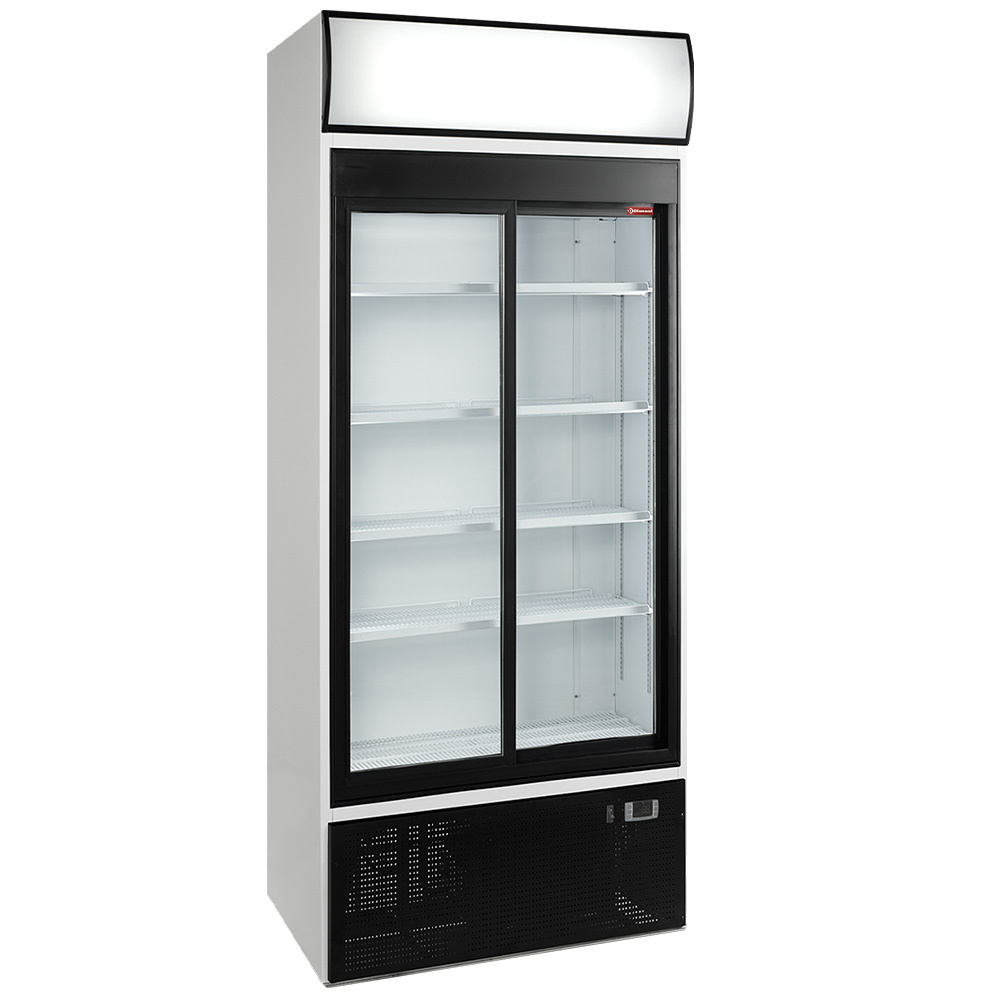 Diamond Vitrines T° positive & negative Getränkevitrine T° positiv, belüftet, 760 Liter, 2 Schiebetüren, mit beleuchtetem Gestell
