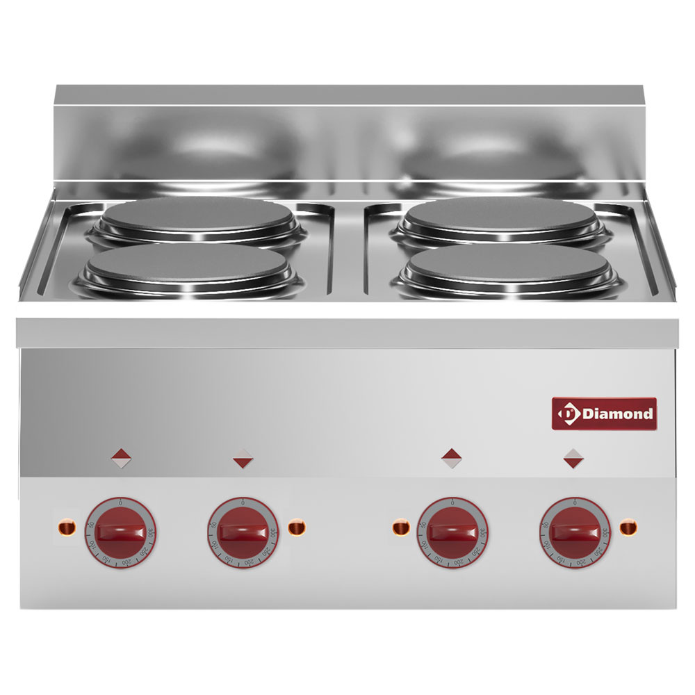 Diamond Kochserie PRO 600 Elektroherd 4 Kochplatten -Top-