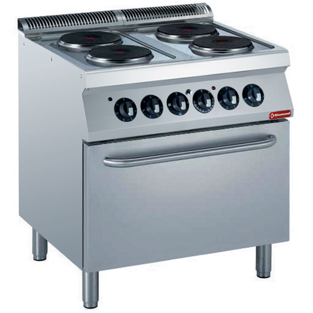 Diamond Kochserie MAXIMA 700+ Elektro Plattenherd mit 4 Kochplatten, Elektrobackofen GN 2/1