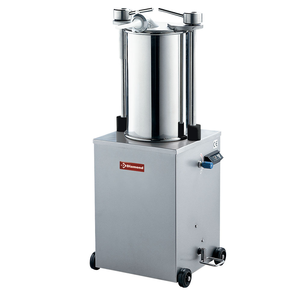 Diamond Wurstfueller Edelstahl Vertikal hydraulische Wurstfüller, 25 Liter mit Rädern