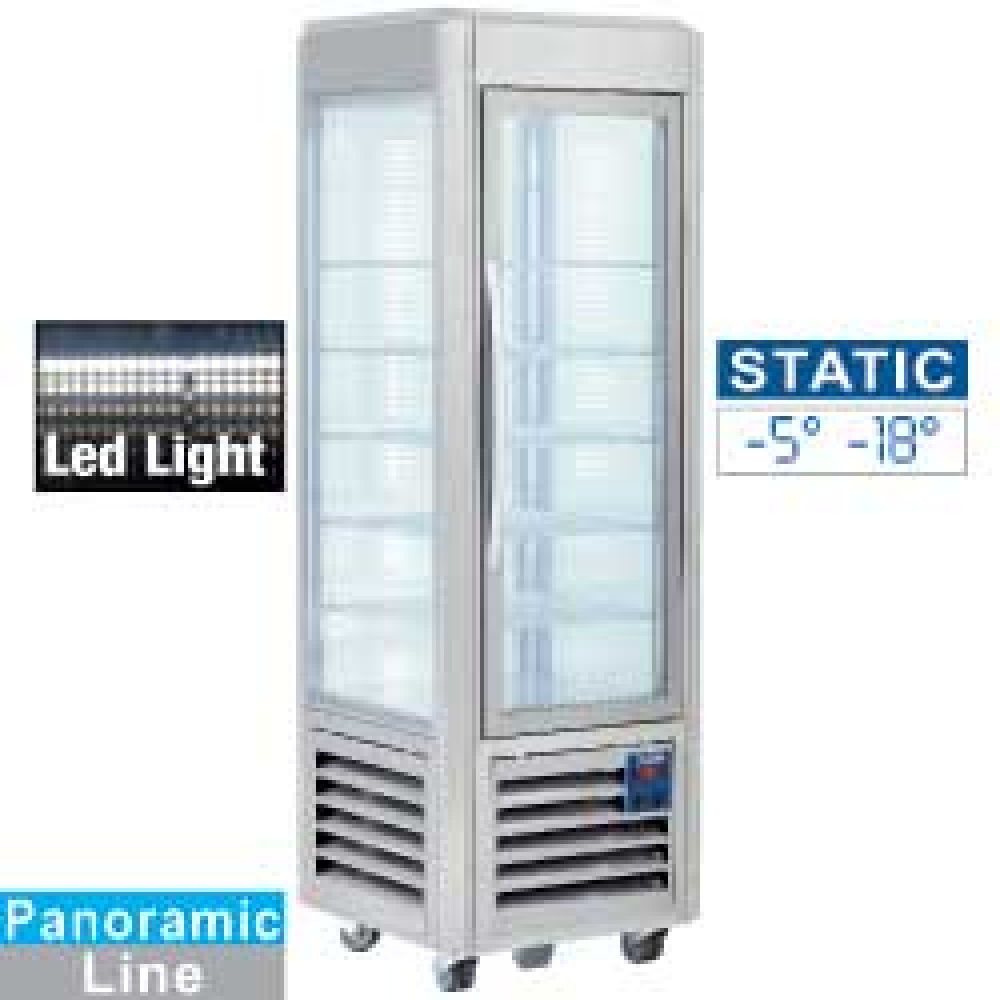 Diamond Vitrines T° positive & negative Panorama vitrine, 5 Ebenen, 360 LT, Edelstahl.