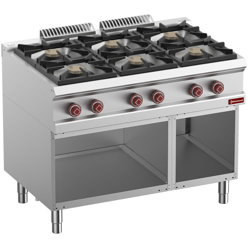 Diamond Kochserie OPTIMA 700 Herd bestehend aus: 6 brenner & unterbau offen