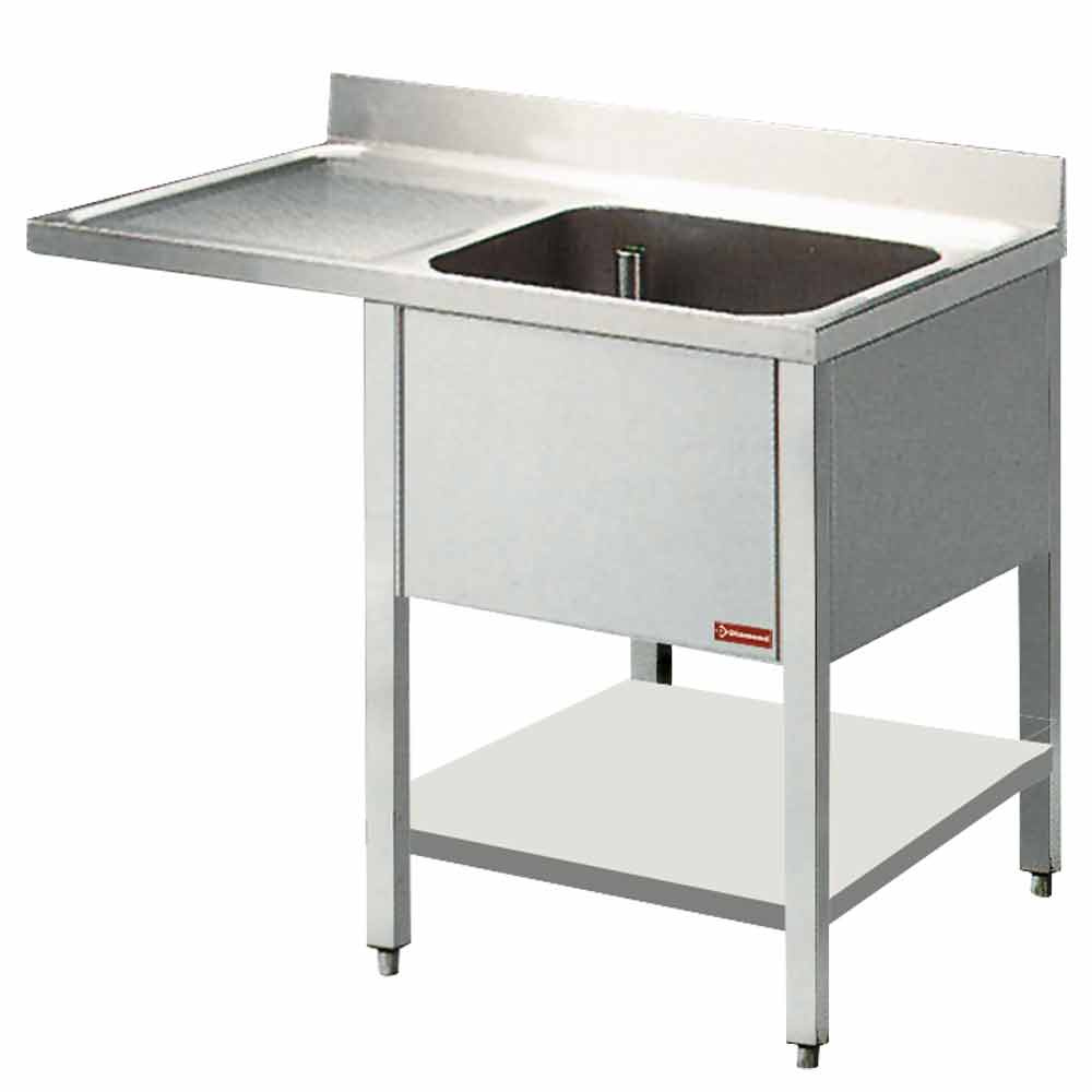 Diamond Spuelbecken mit Zwischenablage Spültisch 1 Becken und 1 Abtropfbecken