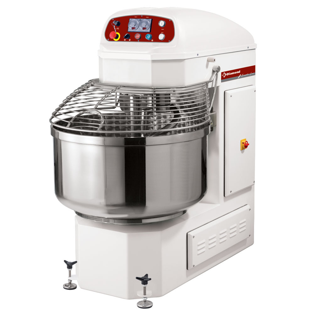 Diamond Spiralteigknetmaschine - HEAVY DUTY Automatischer Spiralmischer, 2 Geschwindigkeit., 2 Timer, 2 Motor., 100 Kg