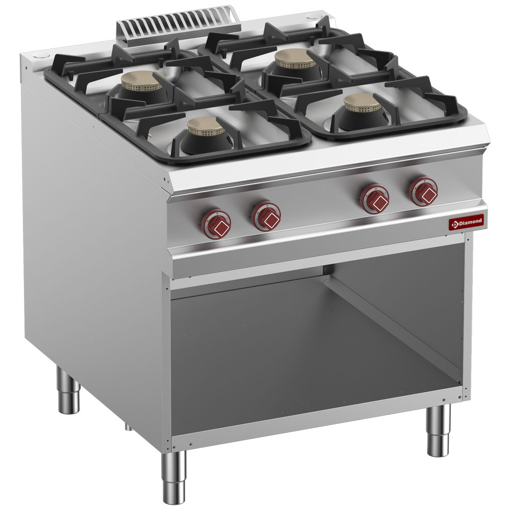 Diamond GAS Gasherd 4 Gazbrenner, offener Unterbau