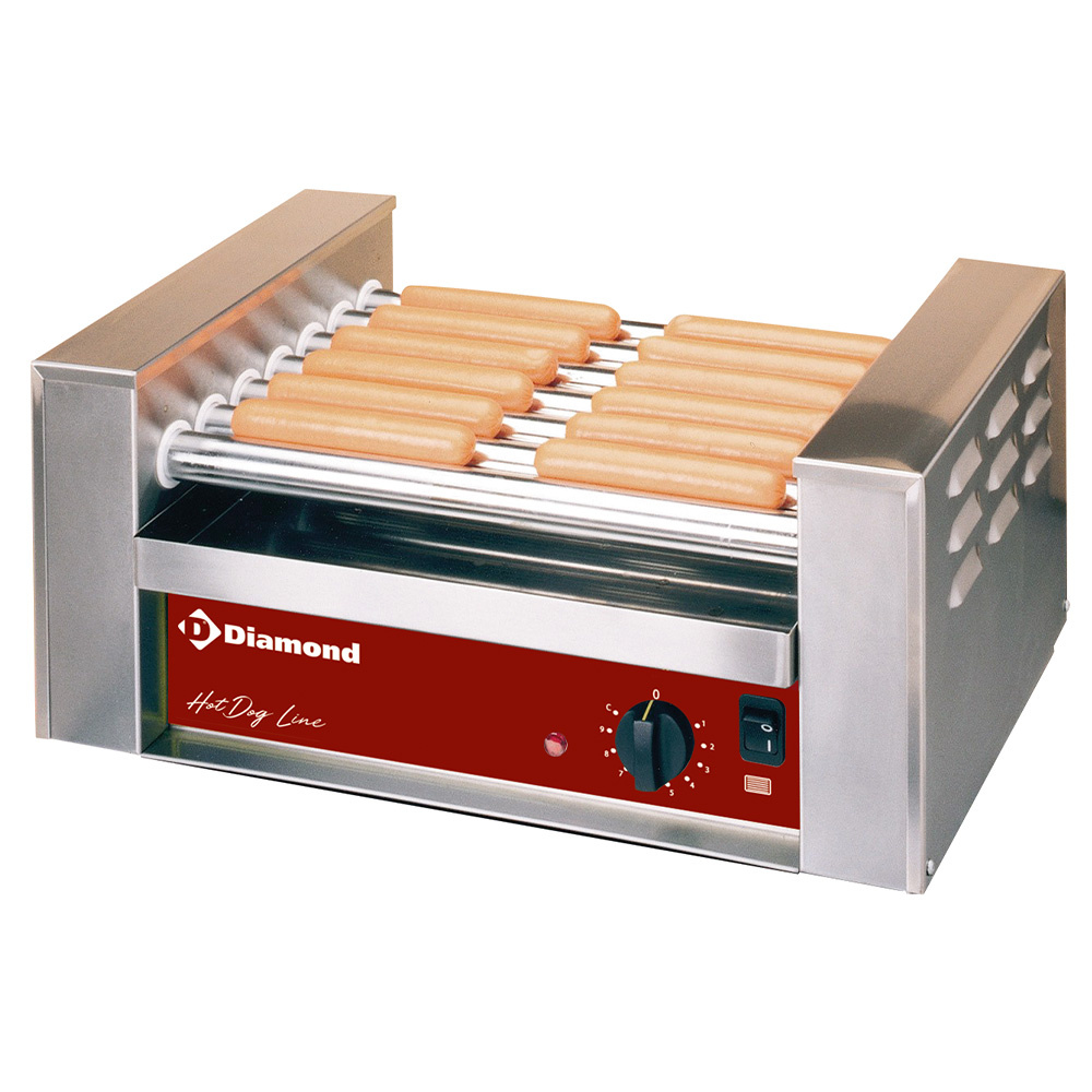 Diamond Hot-Dog Geräte Elektro Würstchengrill mit 7 Rollen