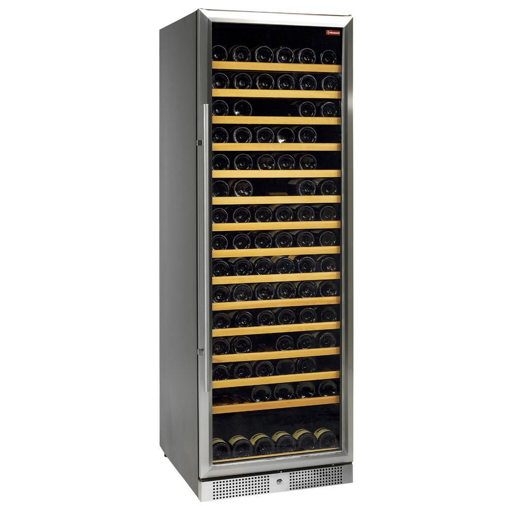 Diamond Weinschraenke Weinkeller Vitrine,belüftet,Wagen aus rostfreiem Stahl,  375 Lt., BLACK