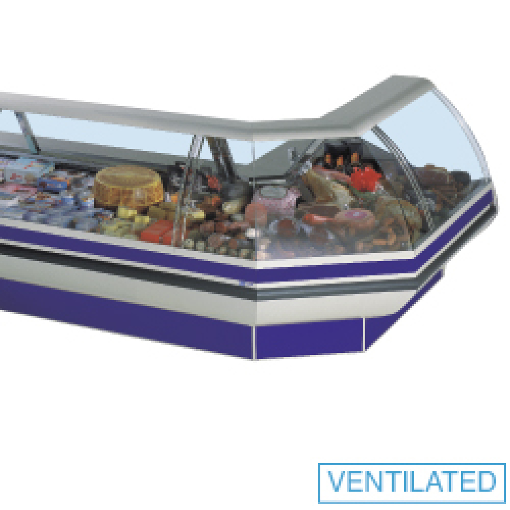 Diamond Vitrinen-Theken Umluft Vitrine mit Reservefach, mit Kühleinheit