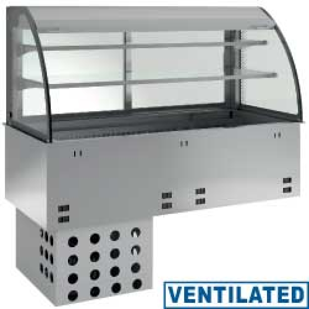 Diamond OPEN Element Kühlwanne und Kühlvitrine auf 2 Ebenen offen (mit Rollo), belüftet, 2x GN 1/1