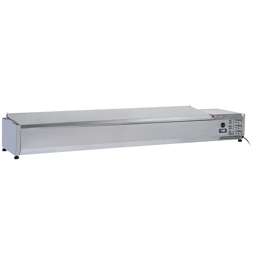 Diverso Kühlaufsatzvetrinen GN Kühlaufsatz 10x GN1/4 - 150 mm, mit Edelstahldeckel