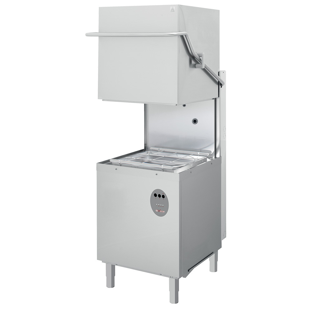 Diverso Durchschubspülmaschine Durchschubspülmaschine, quadratische Korb 500x500 mm mit Reinigungsmitteldosierer