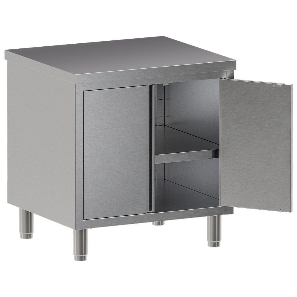 Diamond Edelstahlschrank Neutrale Arbeitstisch mit Unterschrank, Drehtüren