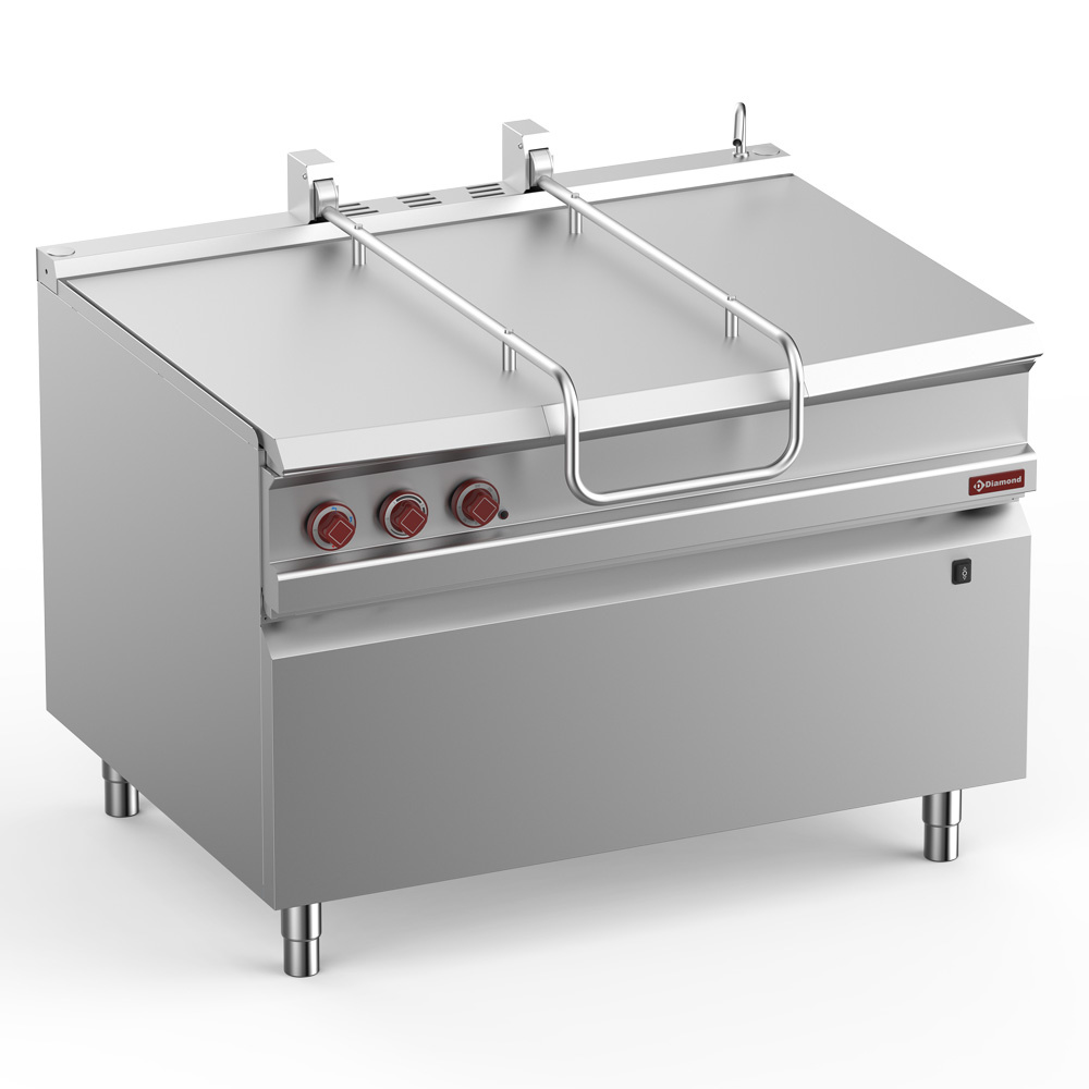 Diamond ELECTRIC Elektro-Kippbratpfanne, Becken aus Edelstahl 120 Lit., auf Unterbau