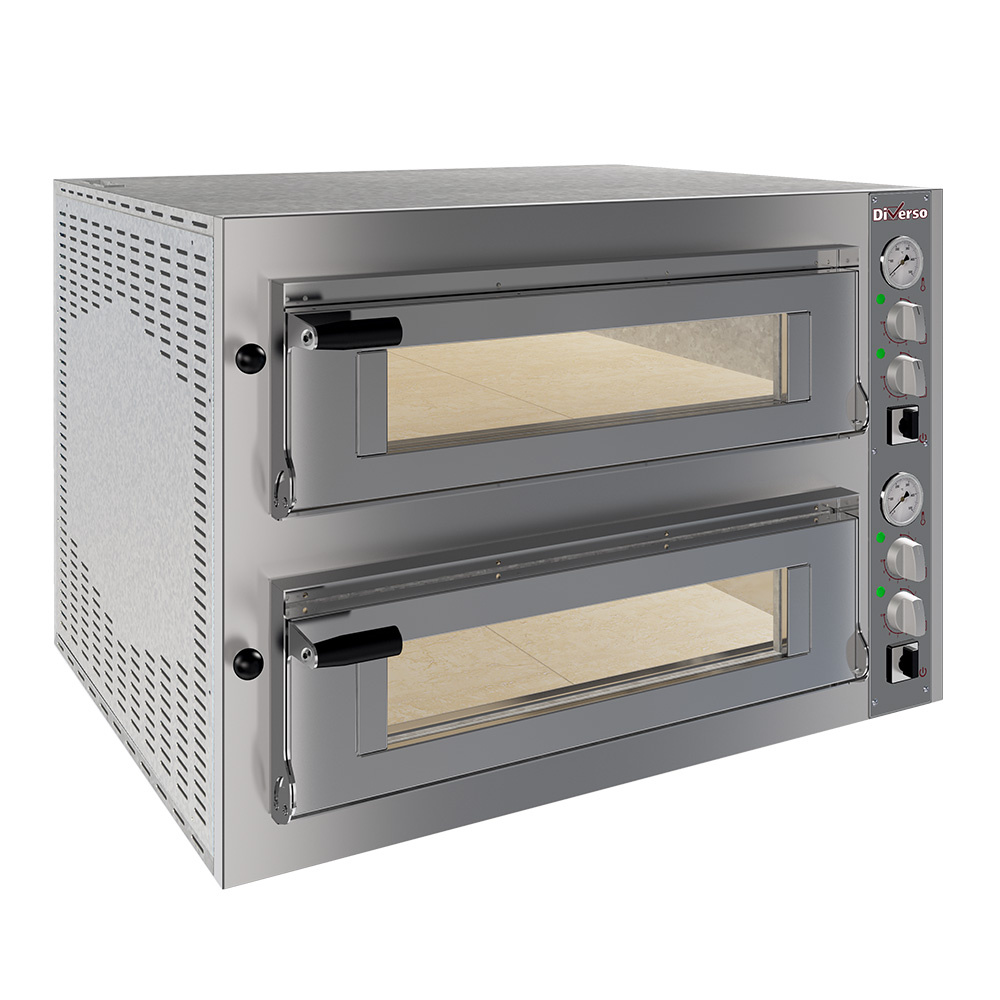 Diverso Pizzaoefen Elektro Ofen 2x 4 Pizzen diam.350mm, 2 Backkammern