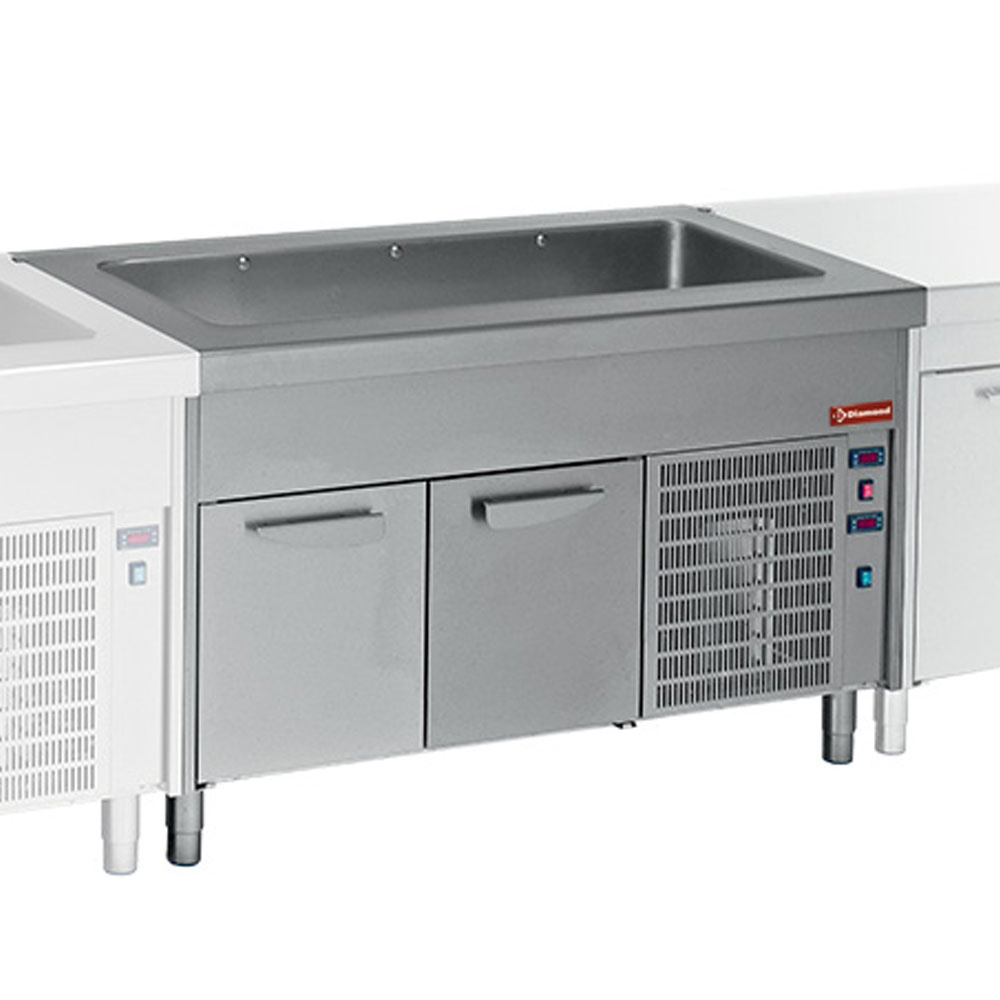 Diamond Modulare Self-service 800 Element Kühlwanne auf Kühlunterbau 4x GN 1/1