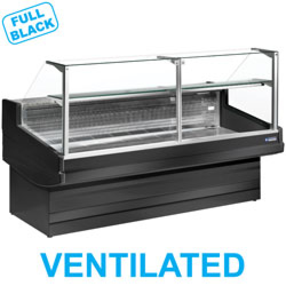 Diamond 4000 / VD / VENTILATED Belüftete Verkaufstheke gekühlt mit gerader Glasscheibe 90°  ohne Reservefach