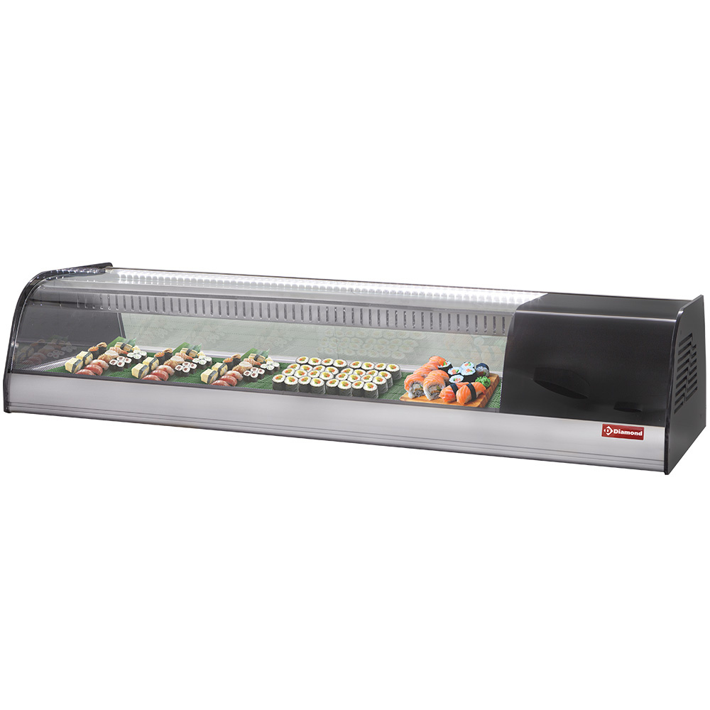 Diamond Sushi Kühlvitrine für Sushi, Doppellochboden (inbegriffen)