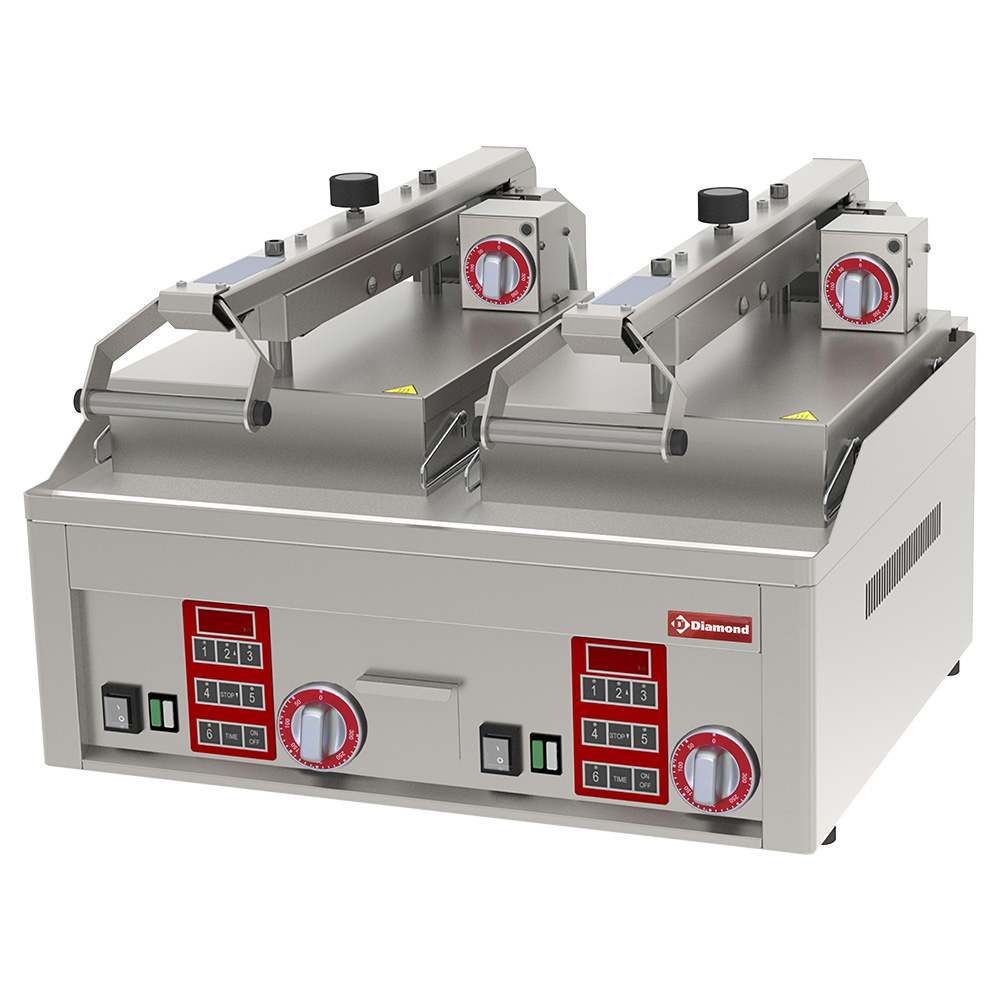 Diamond Grillplatten Glatte, verchromte Clam Grill, 4x 230/1V
