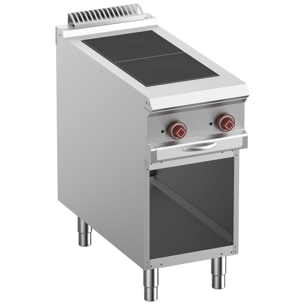 Diamond Kochserie 900 Elektro-Herd mit 2 flachen Platten, offener Unterbau