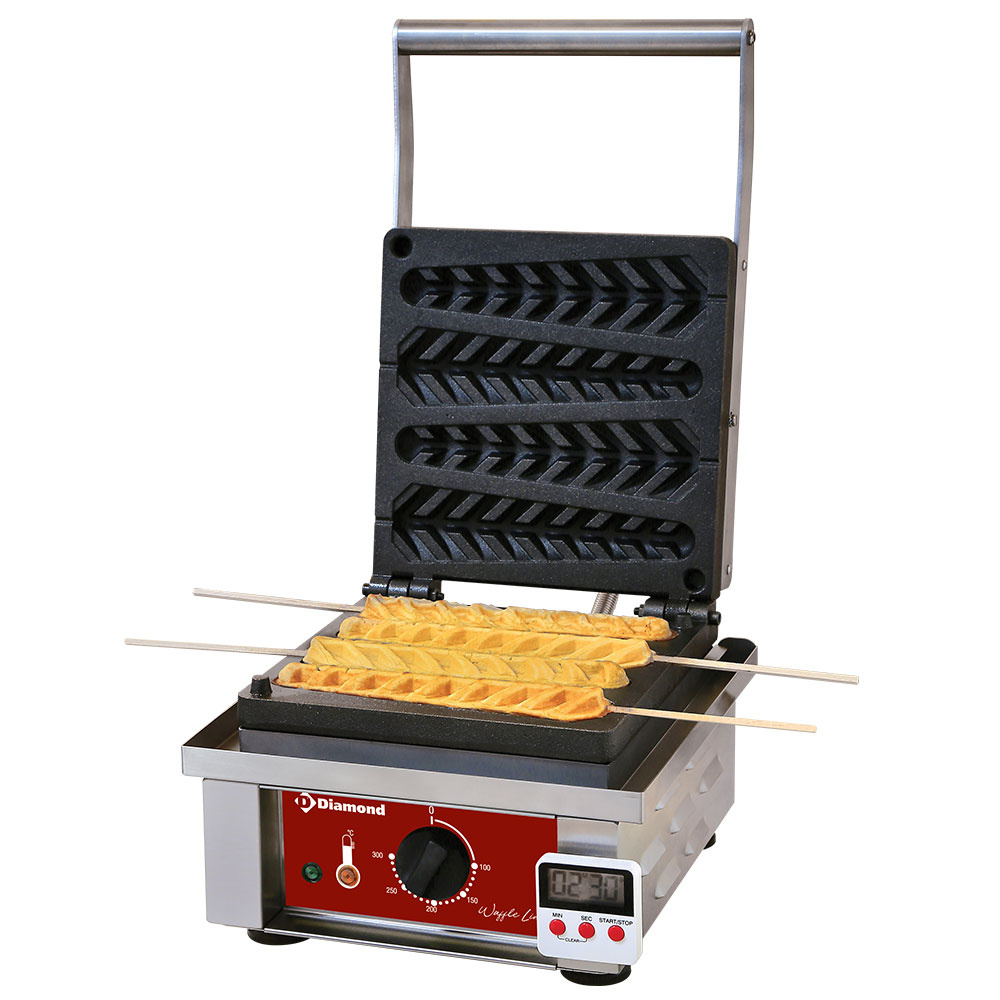 Diamond Waffelmaschinen Elektrisches Waffeleisen "Ähre am Stiel" 4 Stk.+ Timer