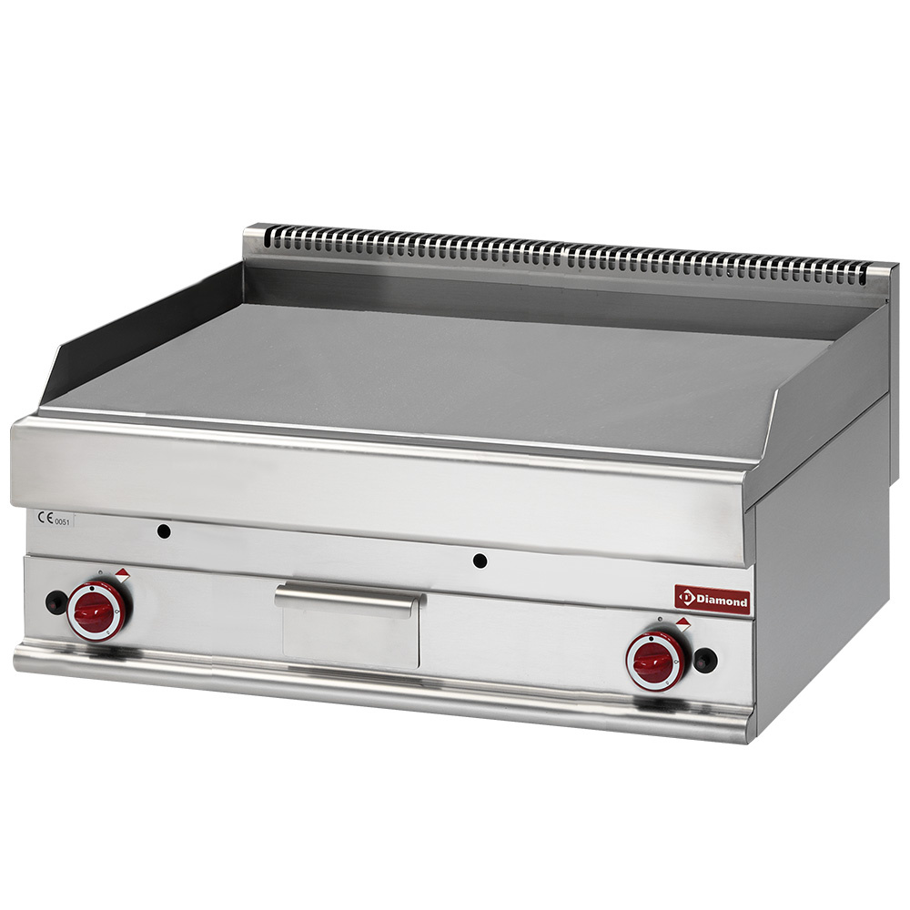 Diamond Kochserie Modular ALPHA 650 Gas Grillplatte, EXTRA BREIT glatt verchromt