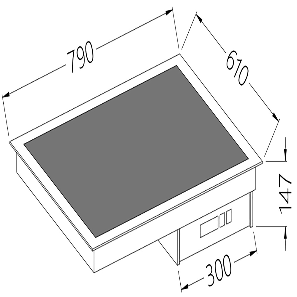 Diamond Self Drop In Element Glaskeramik Schwarz 2x GN 1/1
