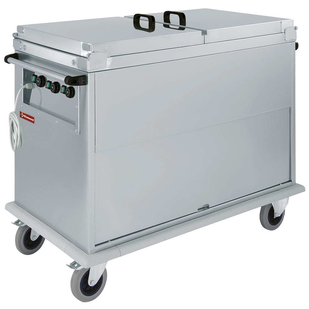 Diamond Bain-marie Wagen Bain-Marie Wagen 3x GN 1/1, 3 T°, mit Deckel, Schrank mit Kipptür