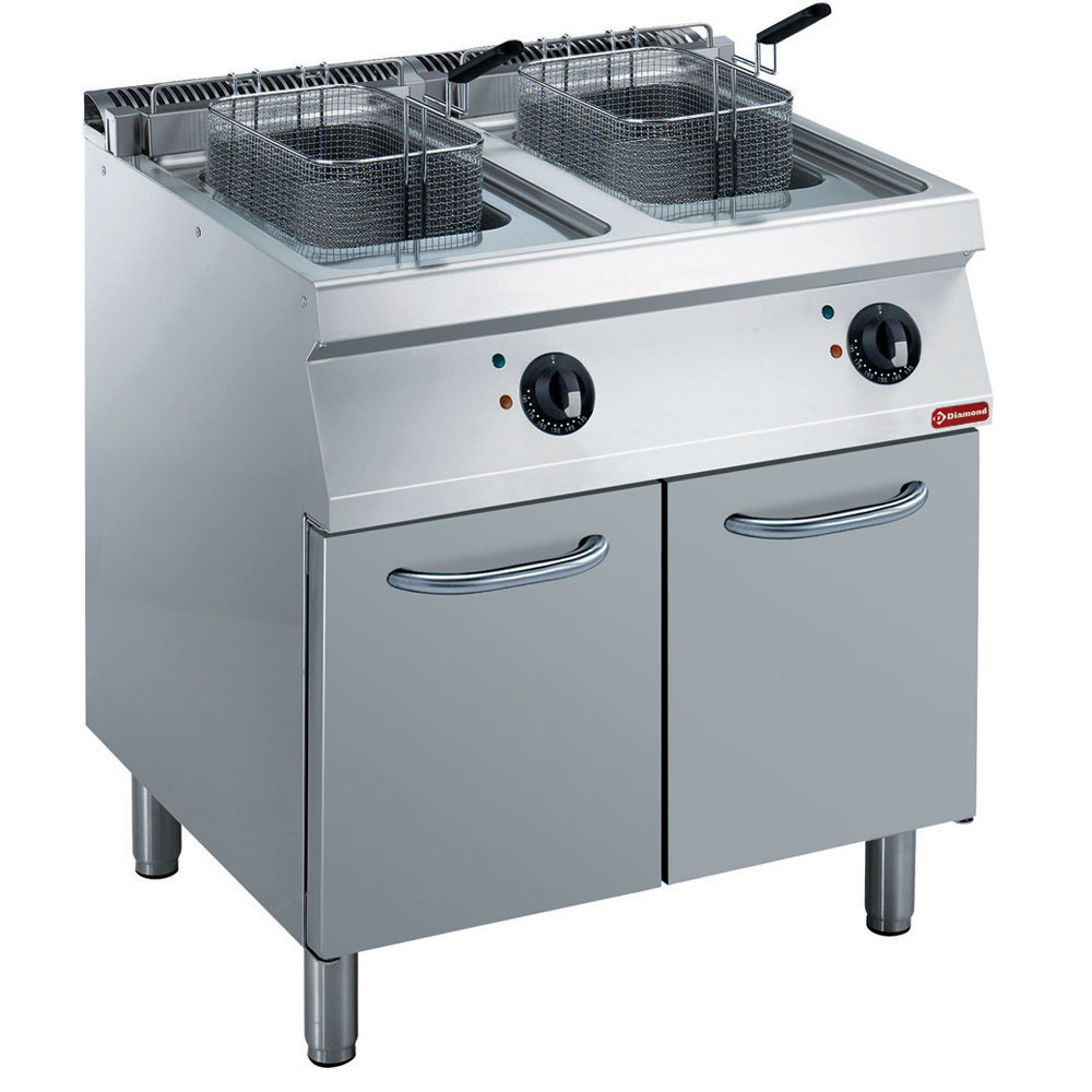 Diamond Kochserie MAXIMA 700+ Elektro Friteuse 2x 14 Liter auf Unterschrank
