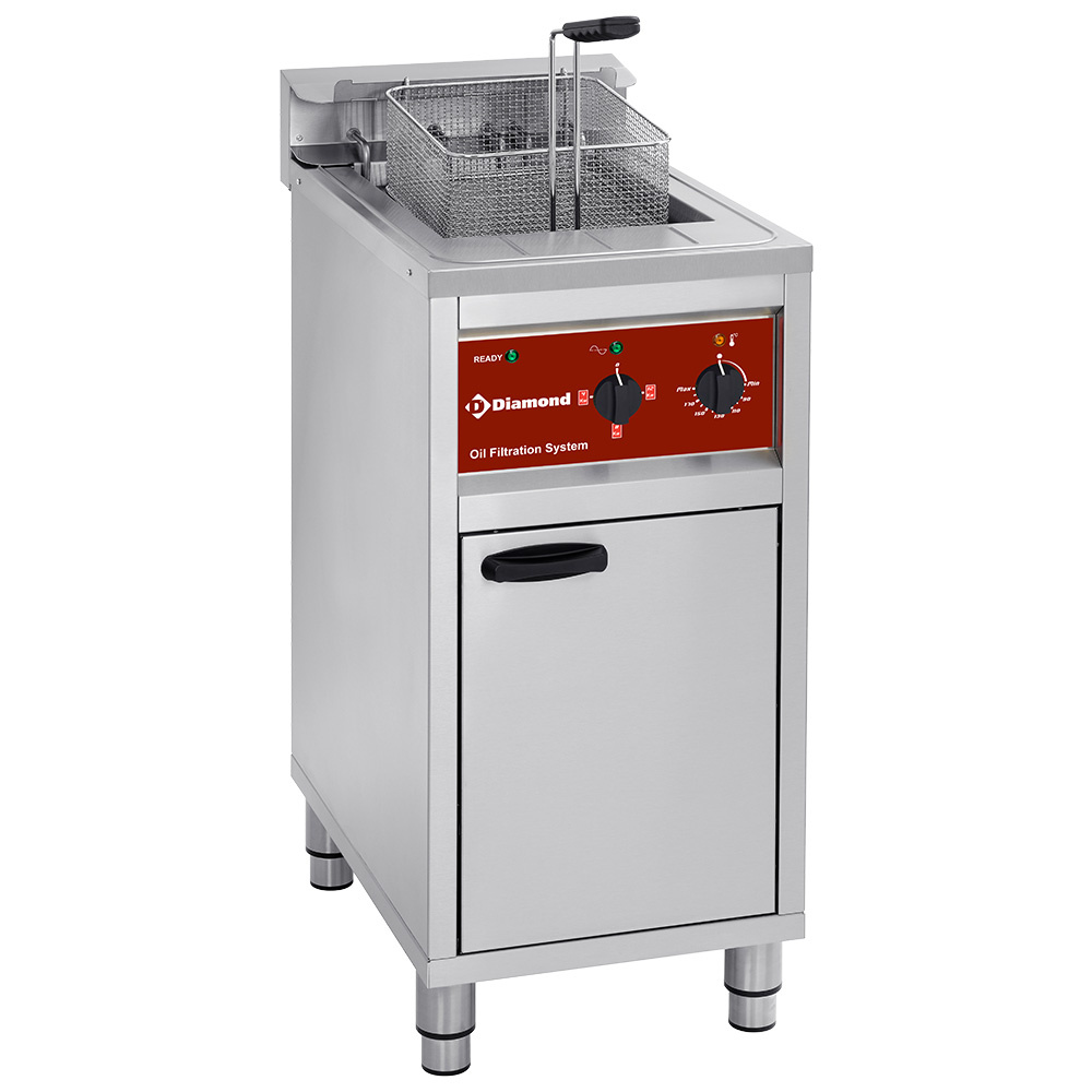 Diamond Friteusen Elektrische Fritteuse mit Filtersystem, 1 Behälter 16 Liter, auf Möbel